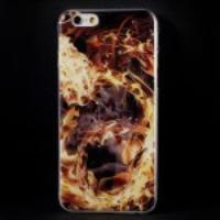 For iPhone 6 4.7 Color Printing TPU Back Case - Burning Fire