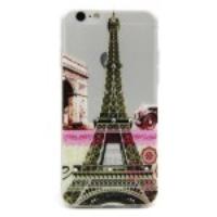 Eiffel Tower Embossed TPU Shell Case for iPhone 6 with Rhinestones