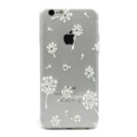 Elegant Dandelion Embossed TPU Cover Case for iPhone 6 with Rhinestones