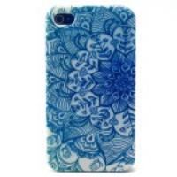 Blue Flowers TPU Gel Case for iPhone 4s 4