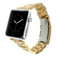 Stainless Steel Buckle Watch Strap Band for Apple Watch 42mm - Gold