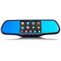 Car Rearview Mirror Video Recorder Monitor, Android 4.4 Wifi GPS DVR FM Transmitter