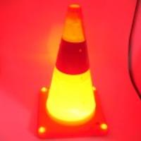 Rechargeable Flashing LED Emergency Traffic Cone -  Orange