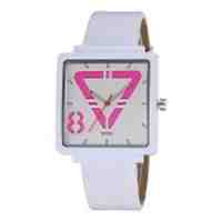SKONE Women Quartz Wrist Watch PU Leather Band - White