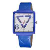 SKONE Women Quartz Wrist Watch PU Leather Band - Blue