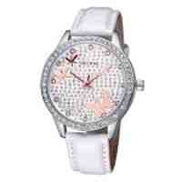SKONE Butterfly Diamond Quartz Movement Women Watch - White