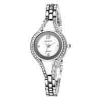 WEIQIN Rhinestone Analog Quartz Movement Women Wrist Watch - Silver