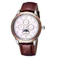 EYKI Round Dial Mechanical Hand Wind Watch Men Watch - Brown / Gold