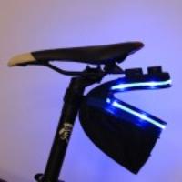 Cycling Bike Bicycle LED Light Rear Seat Bag Pouch - Blue