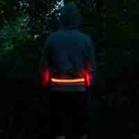 LED Reflective Rechargeable Belt for Safe Night Activities - Red