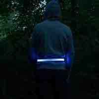 LED Reflective Rechargeable Belt for Safe Night Activities - Blue