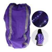 M07 Backpack Waterproof Cover with 12-led Safety LED Light for Outdoor Activities - Purple