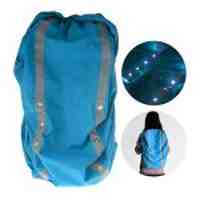 M07 Backpack Waterproof Cover with 12-led Safety LED Light for Outdoor Activities - Blue