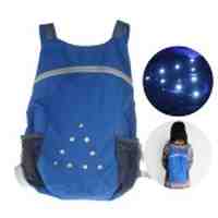 Waterproof Backpack with 9-led 3 Lighting Modes Safety LED Light for Cycling - Blue