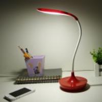 Adjustable Tube 3-Mode Rechargeable LED Table Lamp - Red