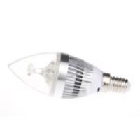 3W 3-LED 270Lumens LED Icicles Candle Lamp with Silver Shell E14 Electric Light Socket - Cool White