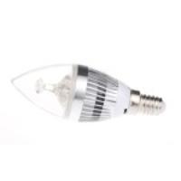 3W 3-LED 270Lumens LED Icicles Candle Lamp with Silver Shell E14 Electric Light Socket - Warm White