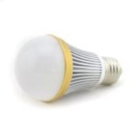 Dimmable E27 7-LED 7W 180 Degree LED Lamp Bulb Silver Shell with Golden Ring - Warm White