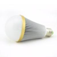 Dimmable E27 9-LED 9W 180 Degree LED Lamp Bulb Silver Shell with Golden Ring - Warm White