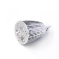 MR16 9W 3-LED 60 Degree LED Spot Light Bulb DC 12V Silver Shell - Warm White