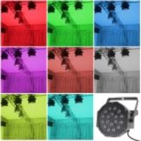 18 x 1W RGB LED Flat Par LED Par Light DMX 7ch Master/slave for Dj Bar Disco Home Party