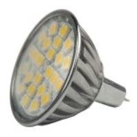 MR16 5W 330LM 5050 24-LED Spot LED Light DC 12V Silver Shell - Warm White