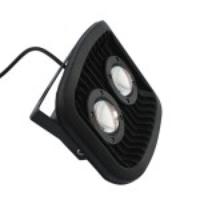 60W 2-LED 5300-5700LM Outdoor LED Flood Light with Convex Lens (Black Shell) - Warm White