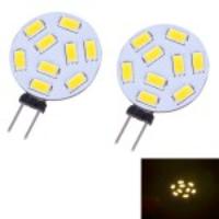 2Pcs G4 2W 9-led 5730SMD 350lm LED Bi-Pin Lamp (DC 12V ) - Warm White