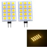 2Pcs JMT-332 G4 15-LED 5050 SMD LED Bi-Pin Light 160LM DC12V 2.2W - Warm White (3000K)