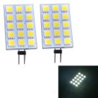 2Pcs JMT-332 G4 15-LED 5050 SMD LED Bi-Pin Light 160LM DC12V 2.2W - Cool White (6000K)