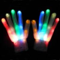 1 Pair 3-mode Nylon LED Flashing Decorated Gloves