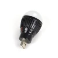 USB Mini LED Globe Bulb Light Lamp - Black