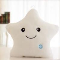 Star Shaped Glowing LED Plush Pillow 7-color Changing - White