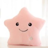 Star Shaped Glowing LED Plush Pillow 7-color Changing - Pink