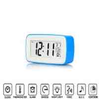 LED Display Digital Alarm Clock with Voice Recording Function - Blue