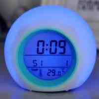 Round 7-Color LED Alarm Clock Digital Clock