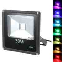 20W RGB Slim Waterproof LED Flood Light with Black Shell