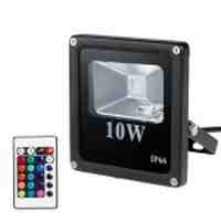 10W RGB Slim Waterproof LED Flood Light with Black Shell