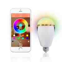 E27 RGB Wireless Bluetooth 4.0 Smart Speaker LED Light Bulb for Android and iOS - White