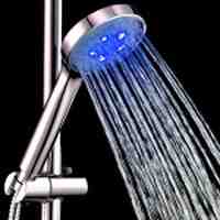 LD8008-A27 3.9 Inch Top Spray LED Bathroom Showerhead 5-LED - Blue Light