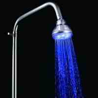 LD8010-A2 3.2 Inch Top Spray LED Bathroom Shower Head 5-LED - Blue Light