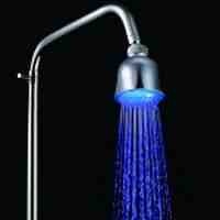 LD8010-A3 3.6 Inch Top Spray LED Bathroom Shower Head 5-LED - Blue Light