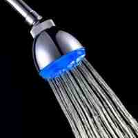 LD8010-A4 3.1 Inch Top Spray LED Bathroom Shower Head 5-LED - Blue Light