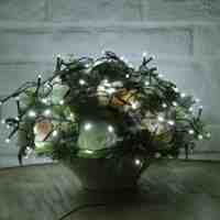 YJ-2008 12M Solar Powered 100-LED String Lights - White