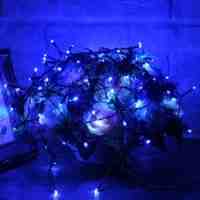 YJ-2008 12M Solar Powered 100-LED String Lights - Blue