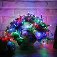 YJ-2008 12M Solar Powered 100-LED String Lights - RGB