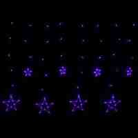 2M 138-LED 12 Stars LED Star Curtain Lights US Plug 110-130V - Purple