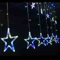 2M 138-LED 12 Stars LED Star Curtain Lights US Plug 110-130V - Multi-color