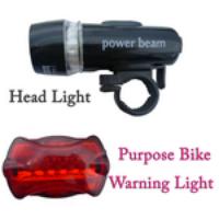 5-LED Bicycle Headlight with Rear Warning Light Lamp