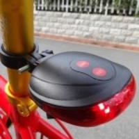 Bicycle Safety Laser LED Tail Light Back Lamp (2 Laser + 5 LED) with Mount Holder